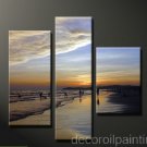 Modern abstract canvas art Beach oil painting -Flo49