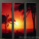 Modern abstract canvas art sunset Beach oil painting -Flo50