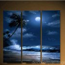 Modern abstract canvas seascape in moon oil painting -Flo53