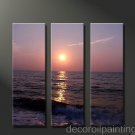 Modern abstract canvas sunrise seascape oil painting -Flo54