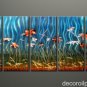 Huge contemporary flowers abstract Metal painting Met15