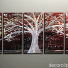 Home contemporary abstract Metal painting -silver Tree Met25