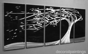 Home contemporary abstract Tree Metal painting Met27