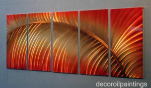 Huge contemporary abstract art leaf Metal painting Met30