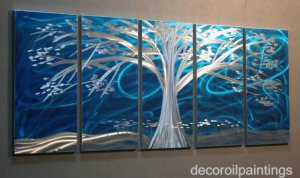 Huge contemporary abstract decor art tree Metal painting Met35