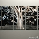 Black contemporary abstract decor art tree Metal painting Met36