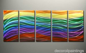 home contemporary abstract decor art Metal painting Met37