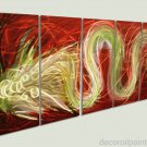 Large contemporary abstract Metal painting -Golden dragon Met39