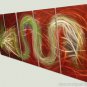 Large contemporary abstract Metal painting -Golden dragon Met39