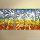 Large contemporary abstract Metal painting -Golden Field Met41
