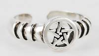 Sterling Silver Pentagram Toe Ring