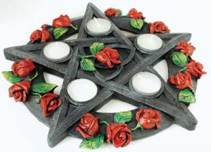 Rose Pentagram tealight holder