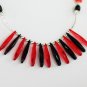 Red & Black Tribal Style Necklace