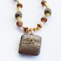 Wire Wrapped Jasper Pendant Necklace