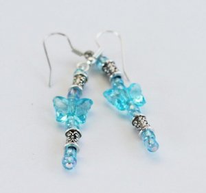 Sky Blue Butterfly Dangles