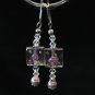 Pink Roses Lampwork Earrings