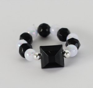 Black & White Crystal Ring