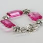 Retro Style Pink & Silver Bracelet
