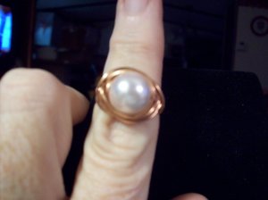 Creamy Pearl Wrapped Ring