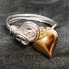 Silver Wrap and Gold Heart Ring