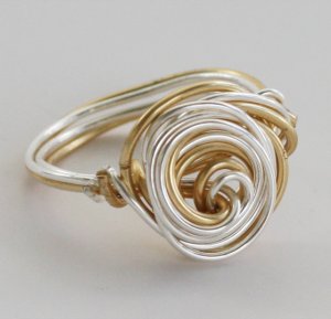 Silver & Gold Swirl Ring