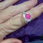 Pink Crackle Glass Galaxy Ring