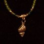 Green Swarovski Crystal  & Seashell Ankle Bracelet