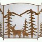 RUSTIC FOREST FIREPLACE SCREEN