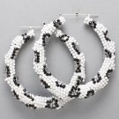Snow Leopard Print Bamboo Hoops