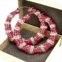 Striped Crystal Pave Bamboo Hoops
