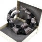 Striped Crystal Pave Bamboo Hoops