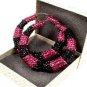 Striped Crystal Pave Bamboo Hoops