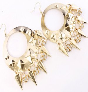 Cut Out Disc Earrings w/ Charms
