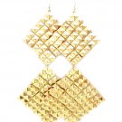Metal Diamond Drop Earrings