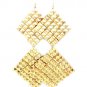 Metal Diamond Drop Earrings