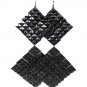 Metal Diamond Drop Earrings