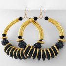 Metal Coiled Beaded Hoops