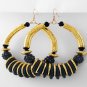 Metal Coiled Beaded Hoops