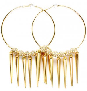 Crystal Pave Spiked Hoops