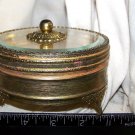 Antique Vintage Beveled glass Powder Dresser Trinket Jewelry Jar Ormolu