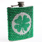 BLING SHAMROCK FLASK Stainless Steel 7 oz