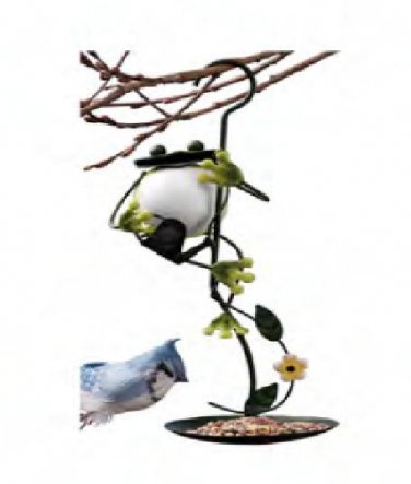 Wrought Iron Hanging Frog Bird Seed Feeder Metal