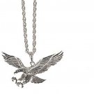 Eagle Charm on 20 inch Silver Plated Necklace