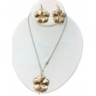 Hibiscus Set Earring, Pendant & Chain Stainless Steel & Copper