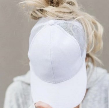 White Hat with room for Poly Tail