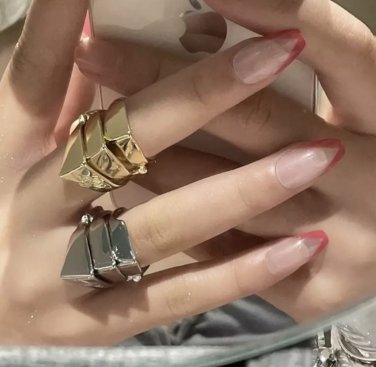 Silver Armor Ring sz 7 / 1 or three fingers
