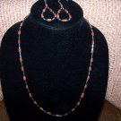 Brown Sparkle Beaded Necklace and Earring Set
