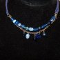 Blue Two Tiered Necklace and Earring Set