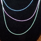 Three Strand Blue, Pink and Green Necklace