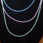 Three Strand Blue, Pink and Green Necklace